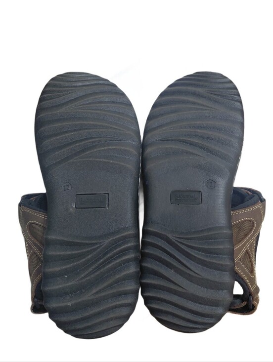 Bjorndal Men\'s Brown Leather Outdoor Sandals Adjustable Cushioned Size 12